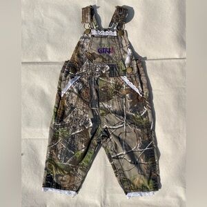 Lil Joey Kritters Realtree Camo Lace Embroidered Toddler Overalls “You Go Girl”